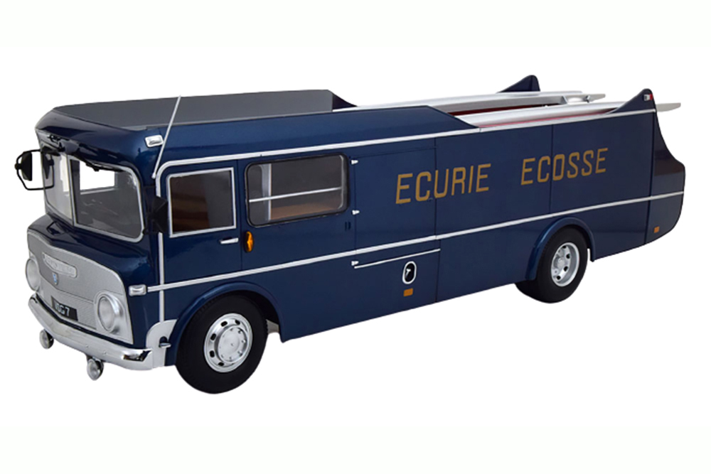 COMMER TS3 TEAM TRANSPORTER ECURIE ECOSSE 1959 BLUE/SILVER / КОММЕР ТРАНСПОРТЕР КОМАНДЫ ЯГУАР (МОДЕЛИ В КУЗОВЕ В КОМПЛЕКТ НЕ ВХОДЯТ)