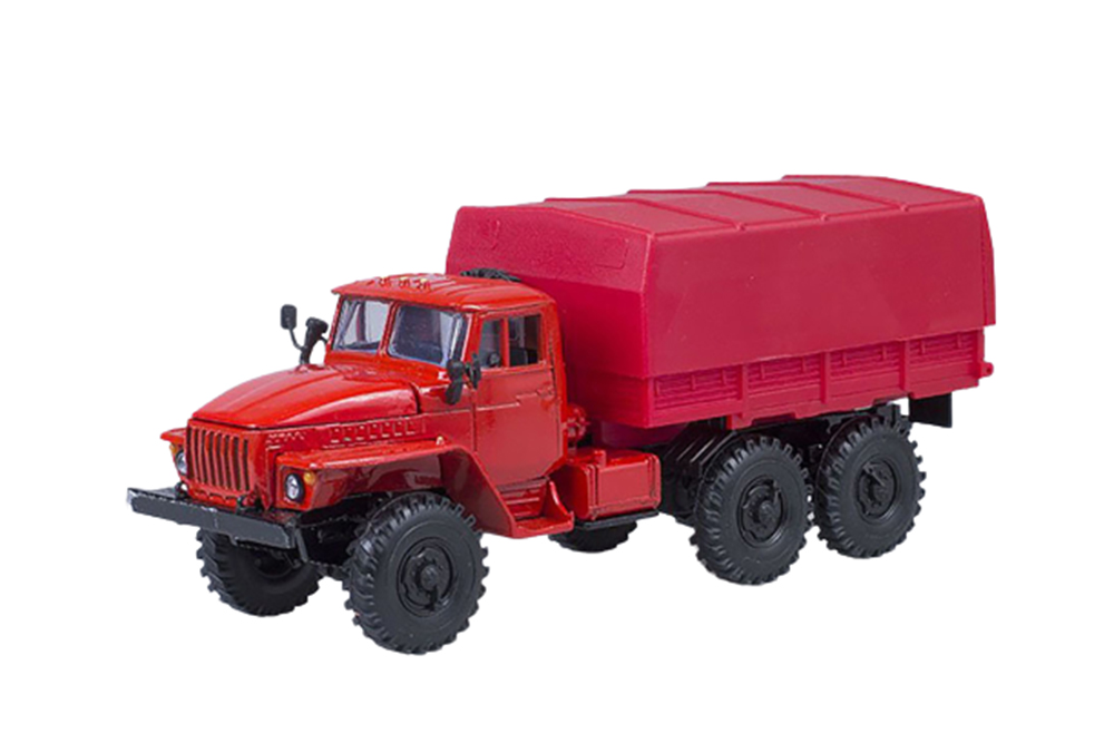 URALSKY TRUCK 4320 WITH RED TENTOM (USSR RUSSIAN TRUCK) | УРАЛЬСКИЙ ГРУЗОВИК 4320 С ТЕНТОМ КРАСНЫЙ ЭЛЕКОН