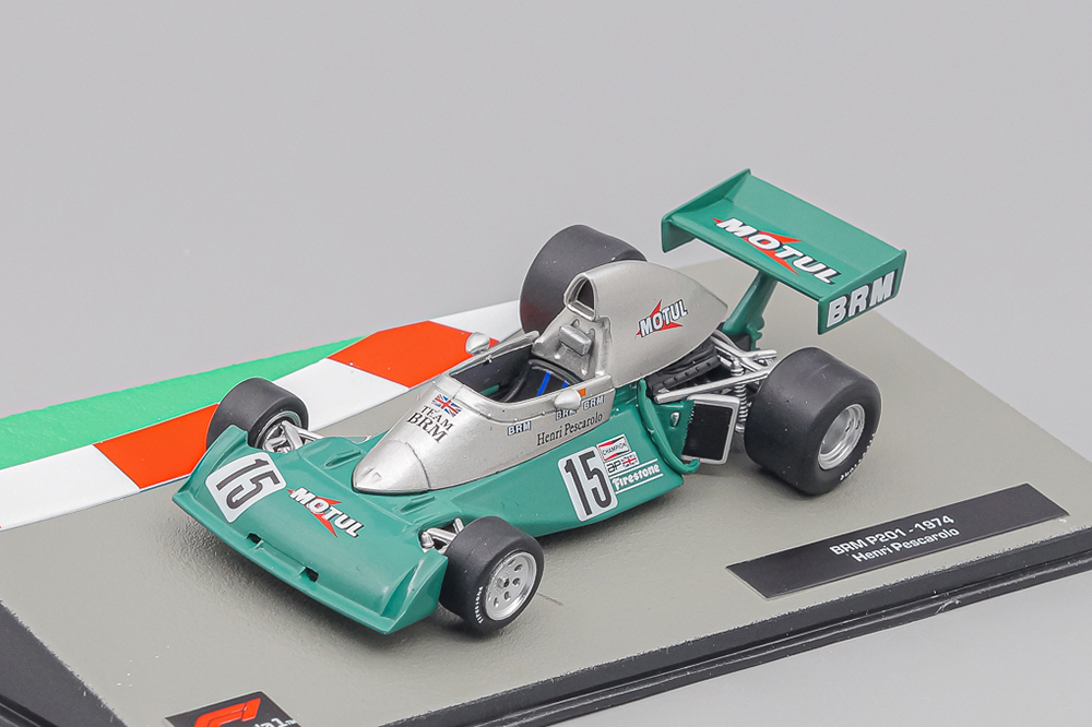 BRM F1 P201 N15 SEASON 1974 HENRI PESCAROLO, GREEN / SILVER