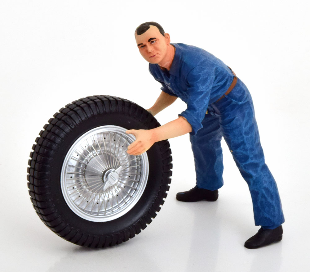 FIGURINE GEORGES BUGATTI MECHANIC 1930 BLUE