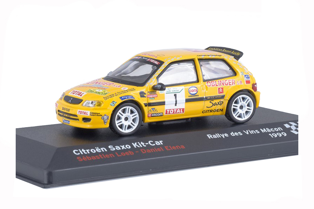 CITROEN SAXO KIT CAR SEBASTIEN LOEB DANIEL ELENA DES VINS MACON 1999 YELLOW