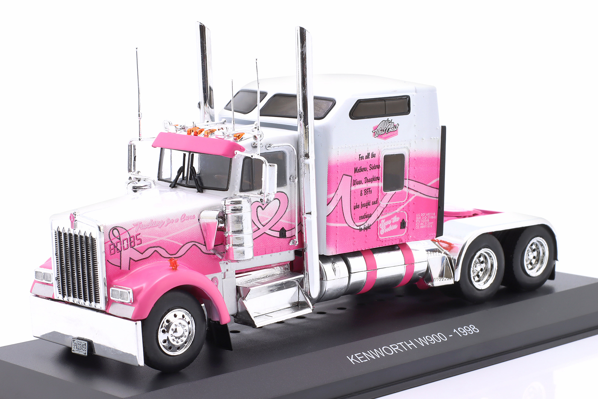 FREIGHTLINER KENWORTH W900 TRUCK YEAR 1998 WHITE / PINK / DECOR / ФРЕЙТЛАЙНЕР КЕНВОРТ W900 ГРУЗОВИК БЕЛЫЙ РОЗОВЫЙ