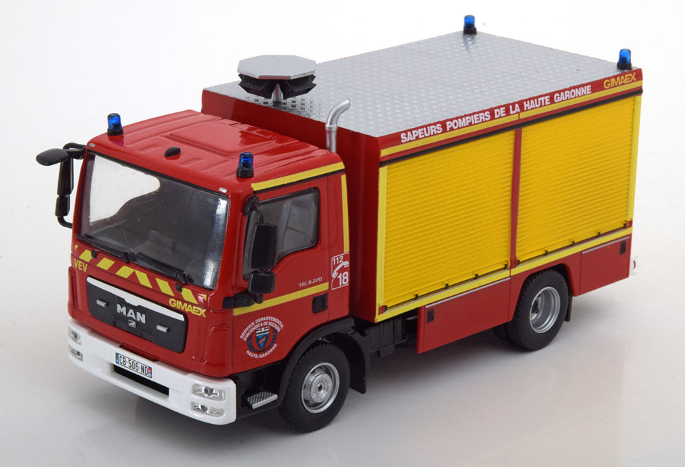 MAN TGL 8.220 FIRE ENGINE FRANCE RED-YELLOW