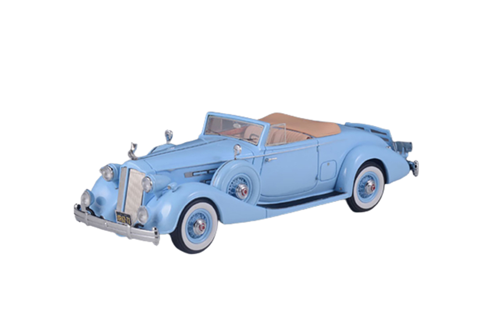 PACKARD TWELVE MODEL 1407 BOHMAN & SCHWARTZ CONVERTIBLE COUPE 1936 BLUE