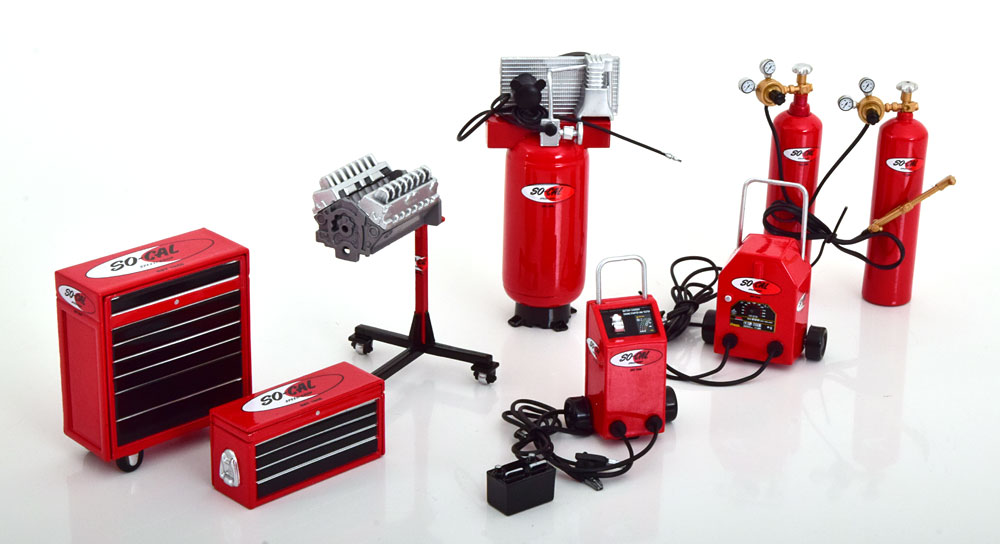 GARAGE SO-CAL SHOP TOOL SET RED / НАБОР ДЛЯ РЕМОНТА АВТОМОБИЛЕЙ