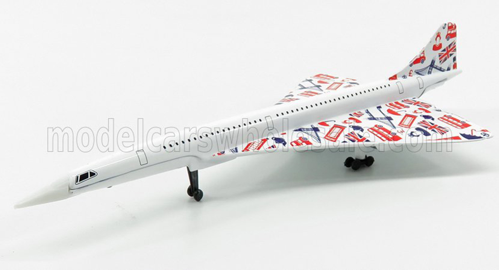 AEROSPATIALE CONCORDE AIRPLANE 1969 - 18.0 CM X 8.5 CM, WHITE
