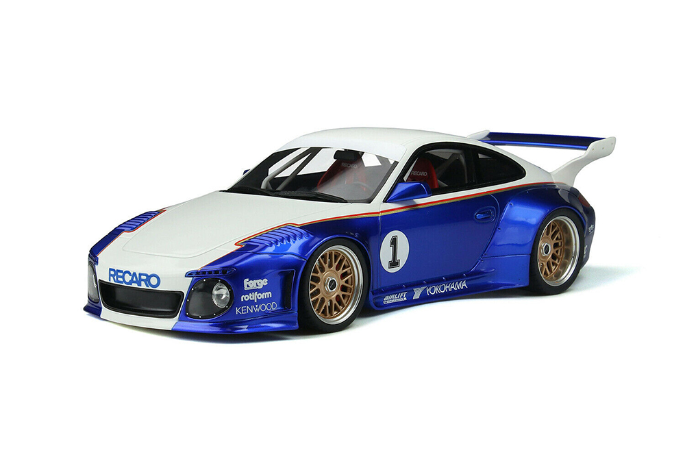 PORSCHE 911 (997) OLD NEW 935 BODY KIT BLUEMETALLIC WHITE WITH DECALS LIMITED 999 PCS