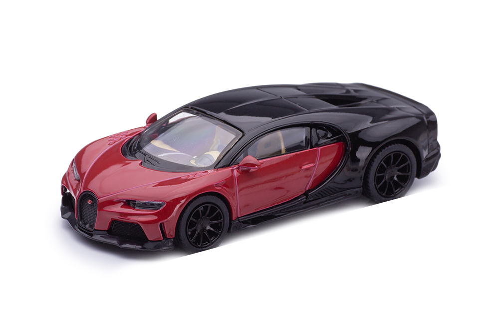 BUGATTI CHIRON SUPERSPORT КРАСНЫЙ С ЧЕРНЫМ (ДЛИНА МОДЕЛИ 6-10 СМ)