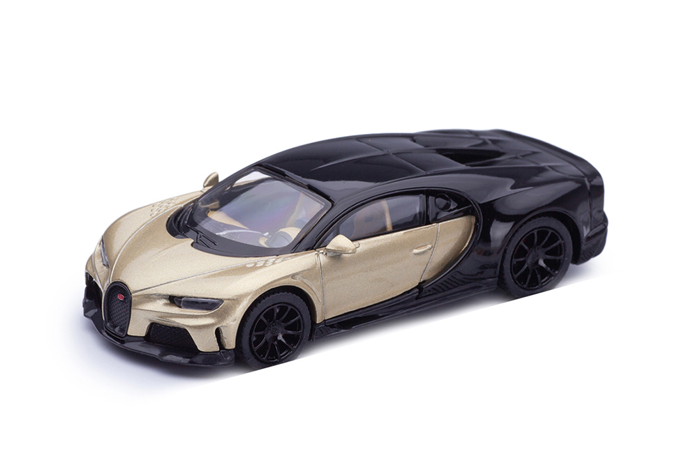 BUGATTI CHIRON SUPERSPORT ЗОЛОТИСТЫЙ С ЧЕРНЫМ (ДЛИНА МОДЕЛИ 6-10 СМ)