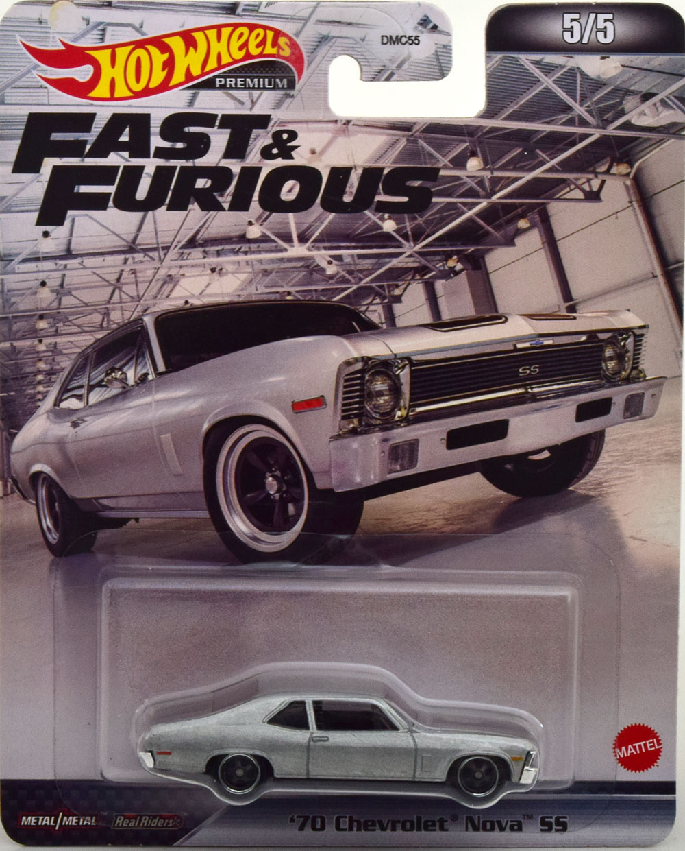 CHEVROLET NOVA SS 1970 SILVER-GREYMETALLIC (ДЛИНА МОДЕЛИ 6-10 СМ)