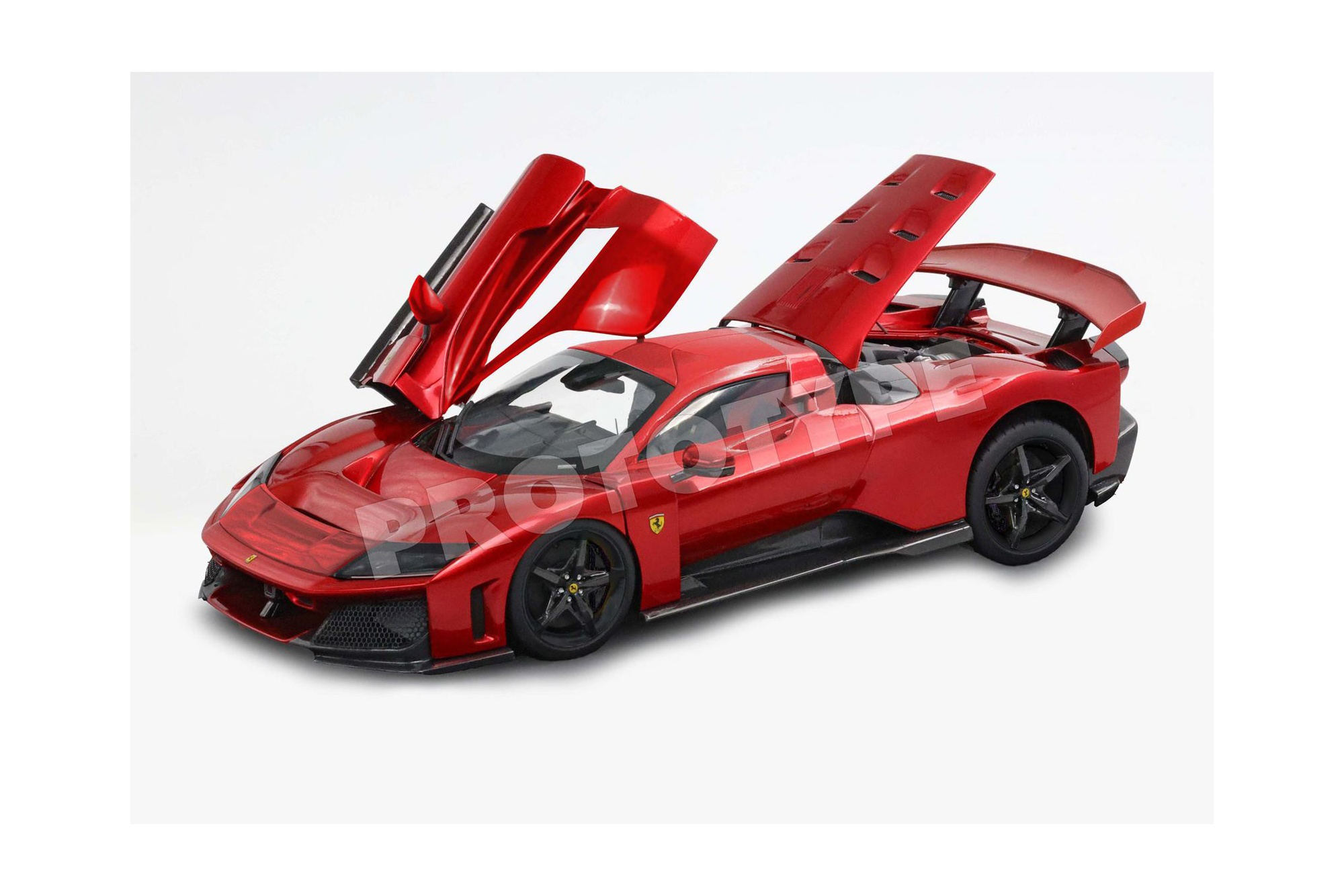 FERRARI F80 METAL DIECAST FULL OPEN ROSSO SUPERCAR CARBON WHEELS - RED FRONT - POLYFOAM PACK / ФЕРРАРИ Ф80 МЕТАЛ СУПЕРКАР КАРБОН КОЛЕСА 1:18 КРАСНЫЙ