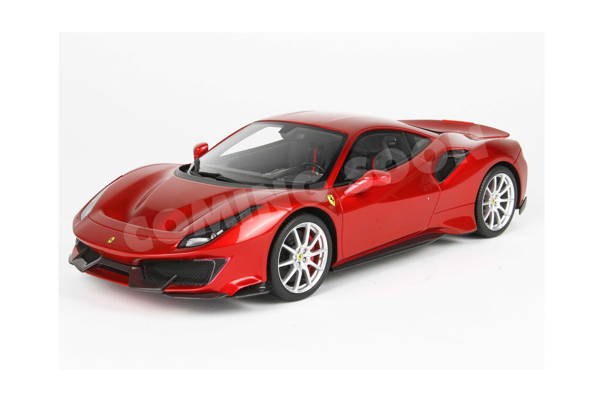 FERRARI 488 PISTA - METAL DIECAST - FULL OPEN ROSSO FUOCO - POLYFOAM PACK / ФЕРРАРИ 488 ПИСТА 1:18 КРАСНЫЙ