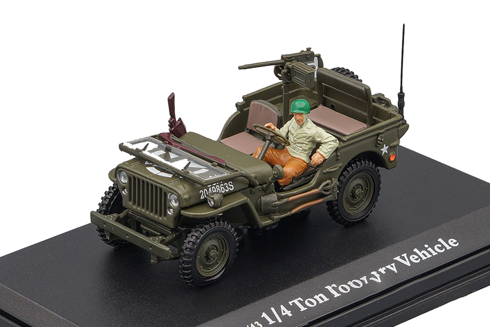 JEEP WILLYS 1/4 TON MILITARY VEHICLE WITH 1 SOLDIER / ДЖИП ВИЛЛИС С ФИГУРКОЙ СОЛДАТА