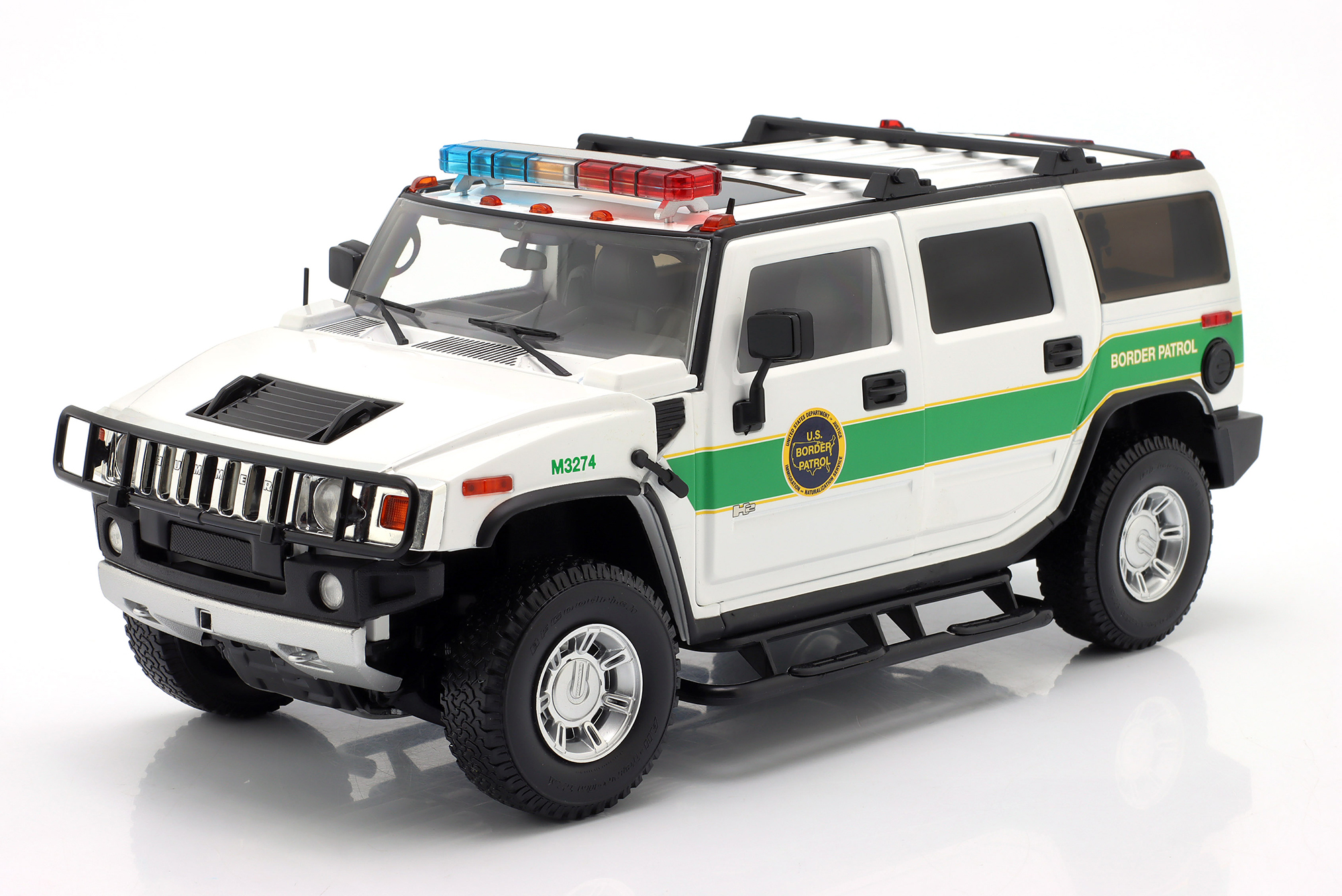 HUMMER H2 US BORDER PATROL 2003 WHITE / GREEN HIGHWAY61 / ХУММЕР H2 США БОРДЕР ПАТРОЛ БЕЛЫЙ ЗЕЛЕНЫЙ HIGHWAY61