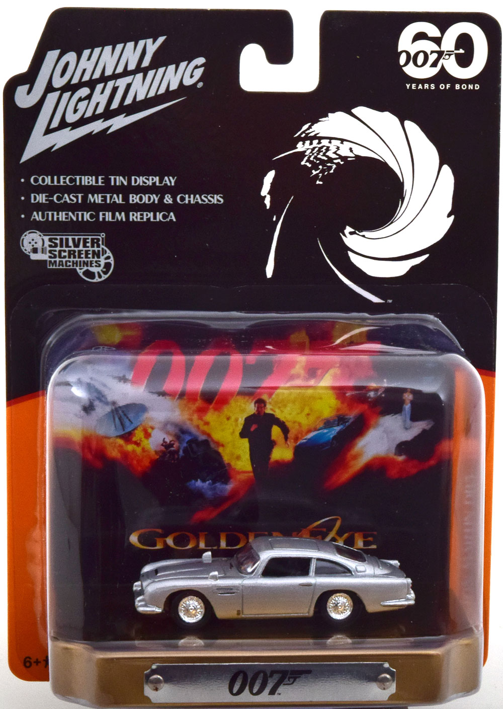 ASTON MARTIN DB5 FROM THE MOVIE 007 GOLDENEYE 1964 SILVER (ДЛИНА МОДЕЛИ 6-10 СМ)