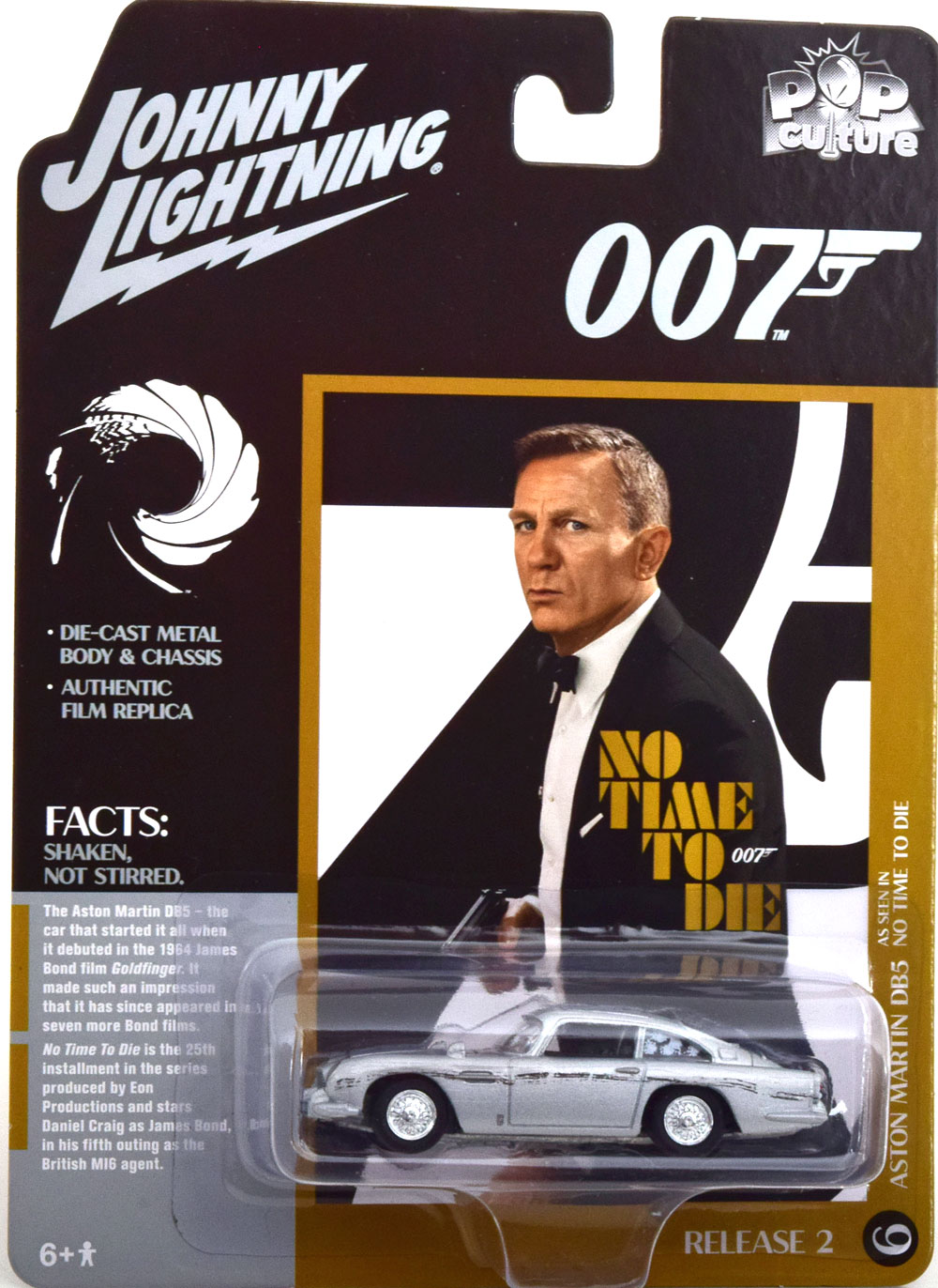 ASTON MARTIN DB5 FROM THE MOVIE 007 NO TIME TO DIE 1964 SILVER (ДЛИНА МОДЕЛИ 6-10 СМ)