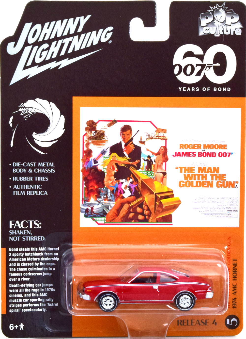 AMC HORNET JAMES BOND THE MAN WITH THE GOLDEN GUN 1974 RED WHITE (ДЛИНА МОДЕЛИ 6-10 СМ)