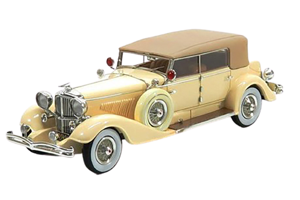 DUESENBERG MODEL J CONVERTIBLE BERLINE BY MURPHY ROOF CLOSED 1929 CREME