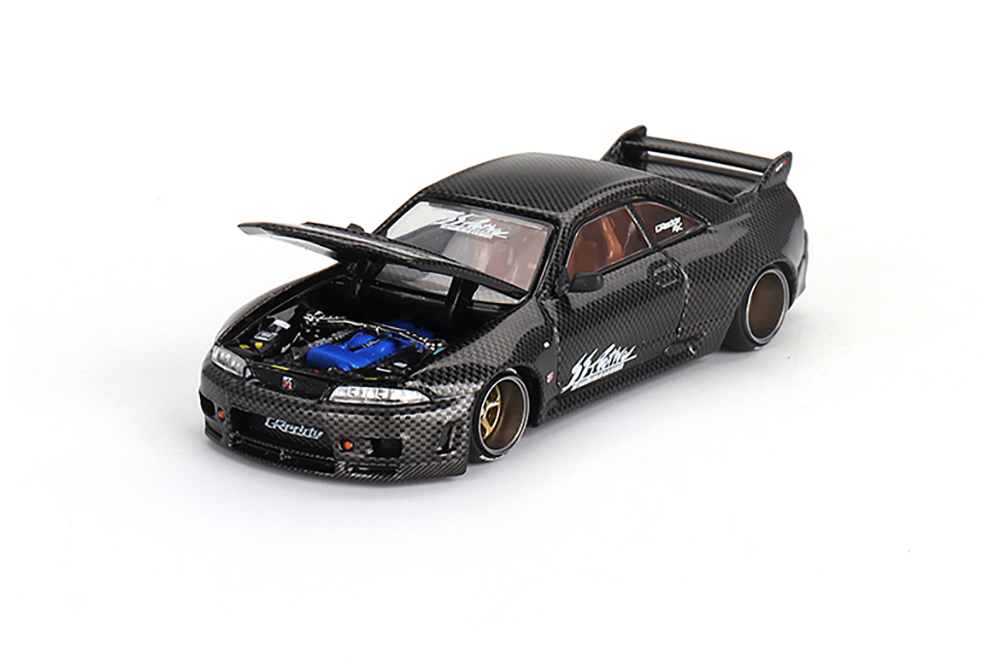 NISSAN SKYLINE GT-R (R33) ACTIVE CARBON R 1995 BLACK (ДЛИНА МОДЕЛИ 6-10 СМ)