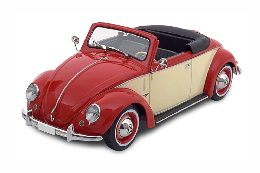 VW VOLKSWAGEN 1200 HEBMULLER CONVERTIBLE WITH REMOVABLE SOFTTOP 1949 RED CREME LIMITED EDITION 2000 PCS
