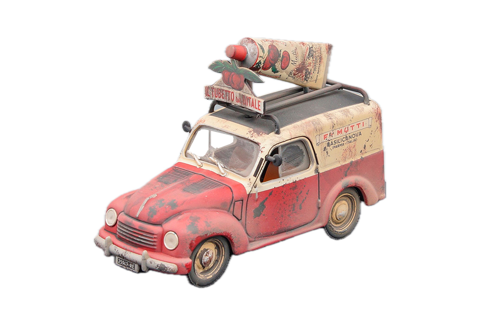 FIAT 500 C FURGONCINO "MUTTI" 1954 RED / BEIGE 	FIAT 500 C FURGONCINO "MUTTI" 1954 RED