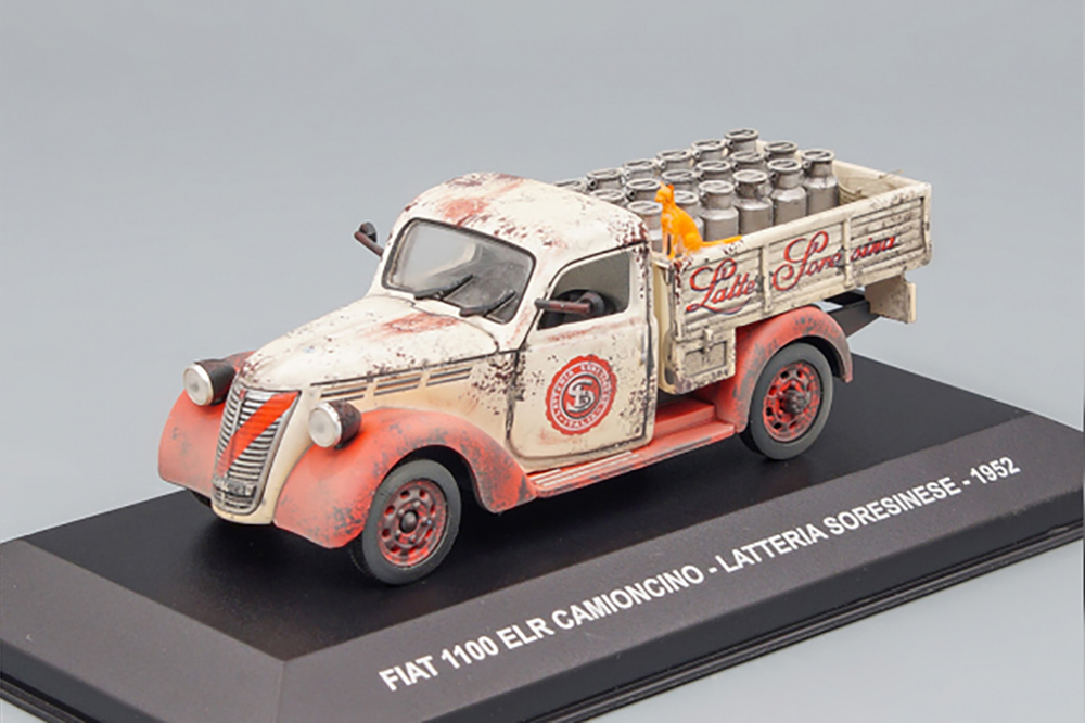 FIAT 1100 ELR CAMIONCINO LATTERIA SORESINESE (1952), RED / CREME