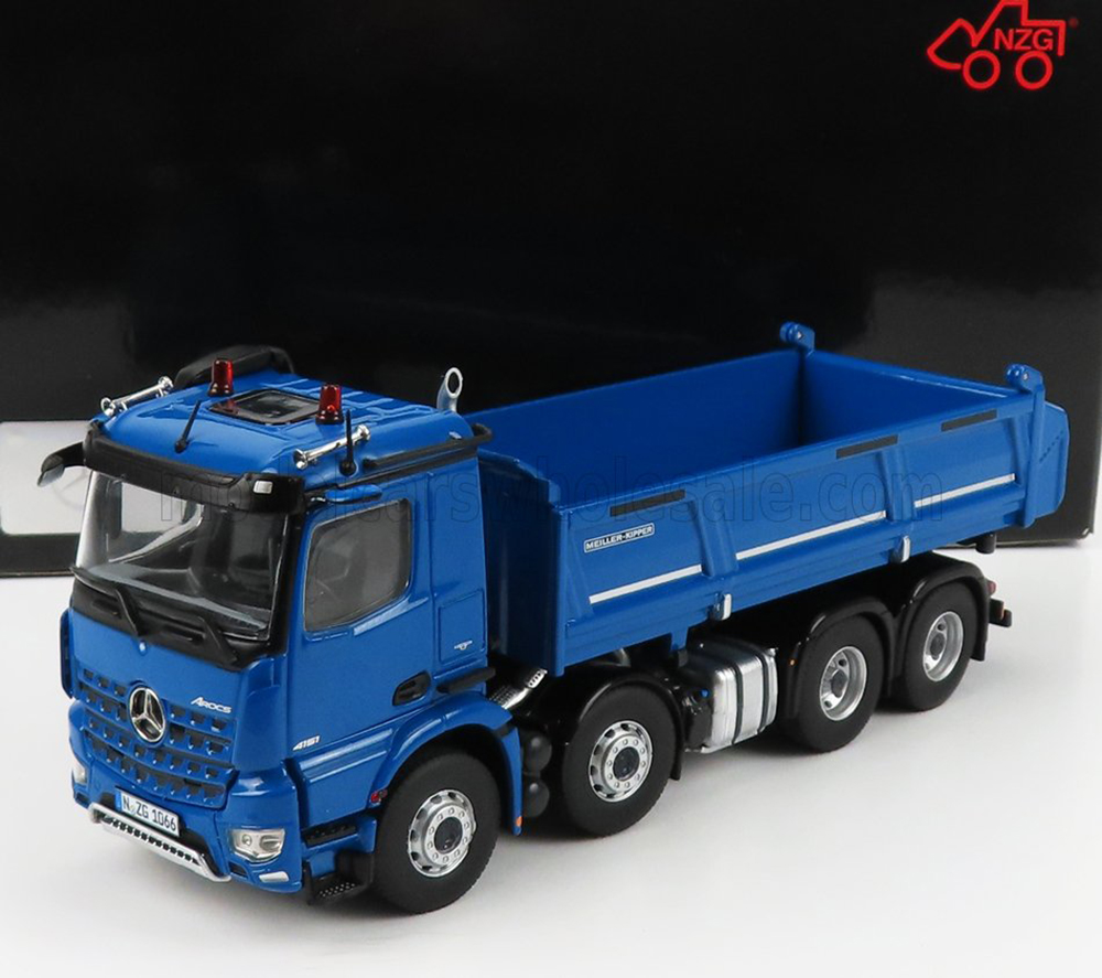 MERCEDES-BENZ AROCS 4151 8X4 MEILLER KIPPER CASSONE RIBALTABILE 4-ASSI 2019, BLUE