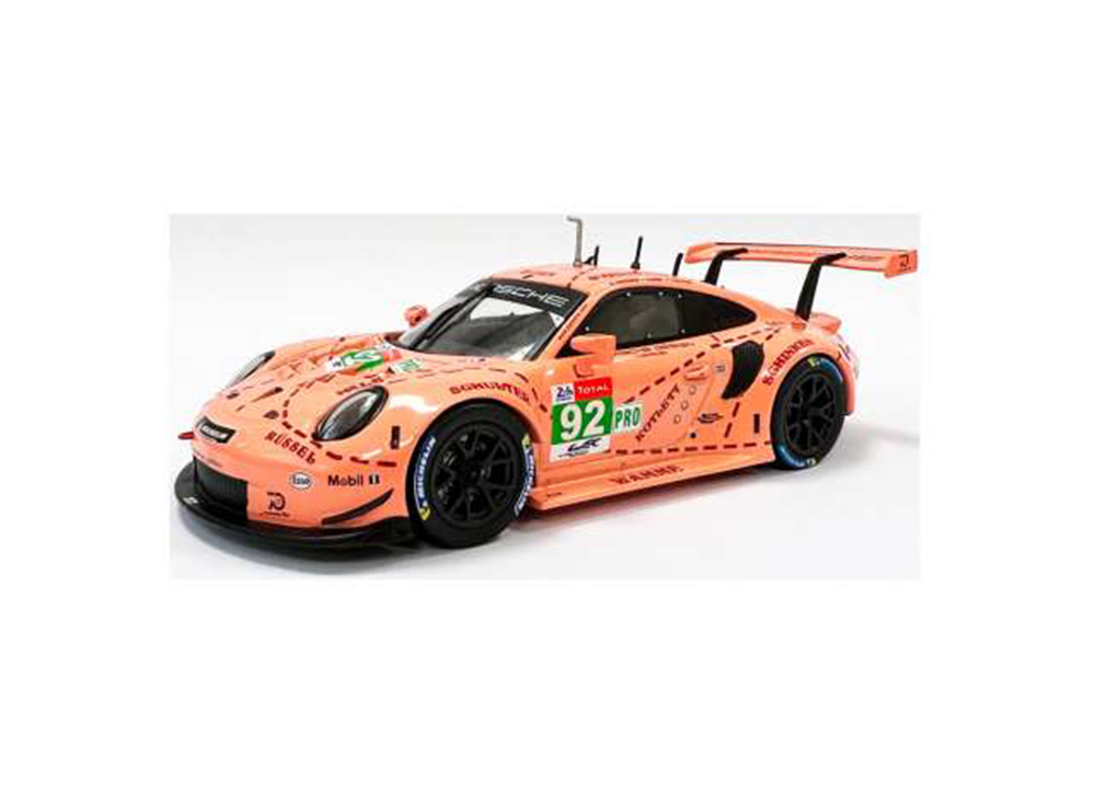 PORSCHE 911 (991) RSR GTE ПОБЕДИТЕЛЬ LMGTE-PRO КЛАСС 24 ЧАСА ЛЕ-МАНА 2018 #92 M.CHRISTENSEN, K.ESTRE, L.VANTHOOR (PINK PIG)