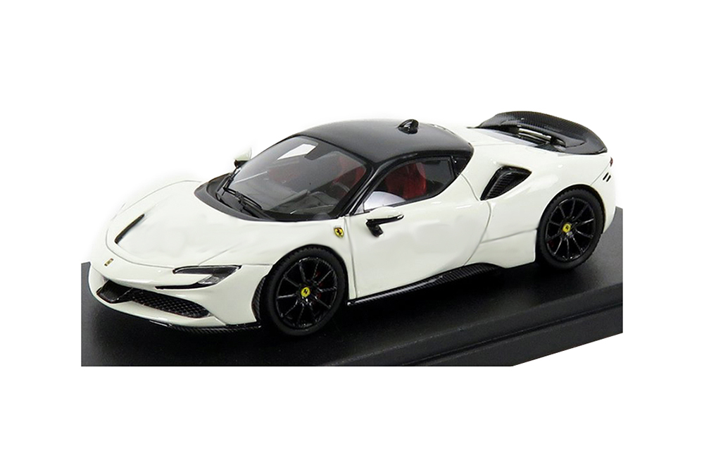 FERRARI SF90 STRADALE HYBRID 1000HP 2019, BIANCO AVUS - WHITE BLACK