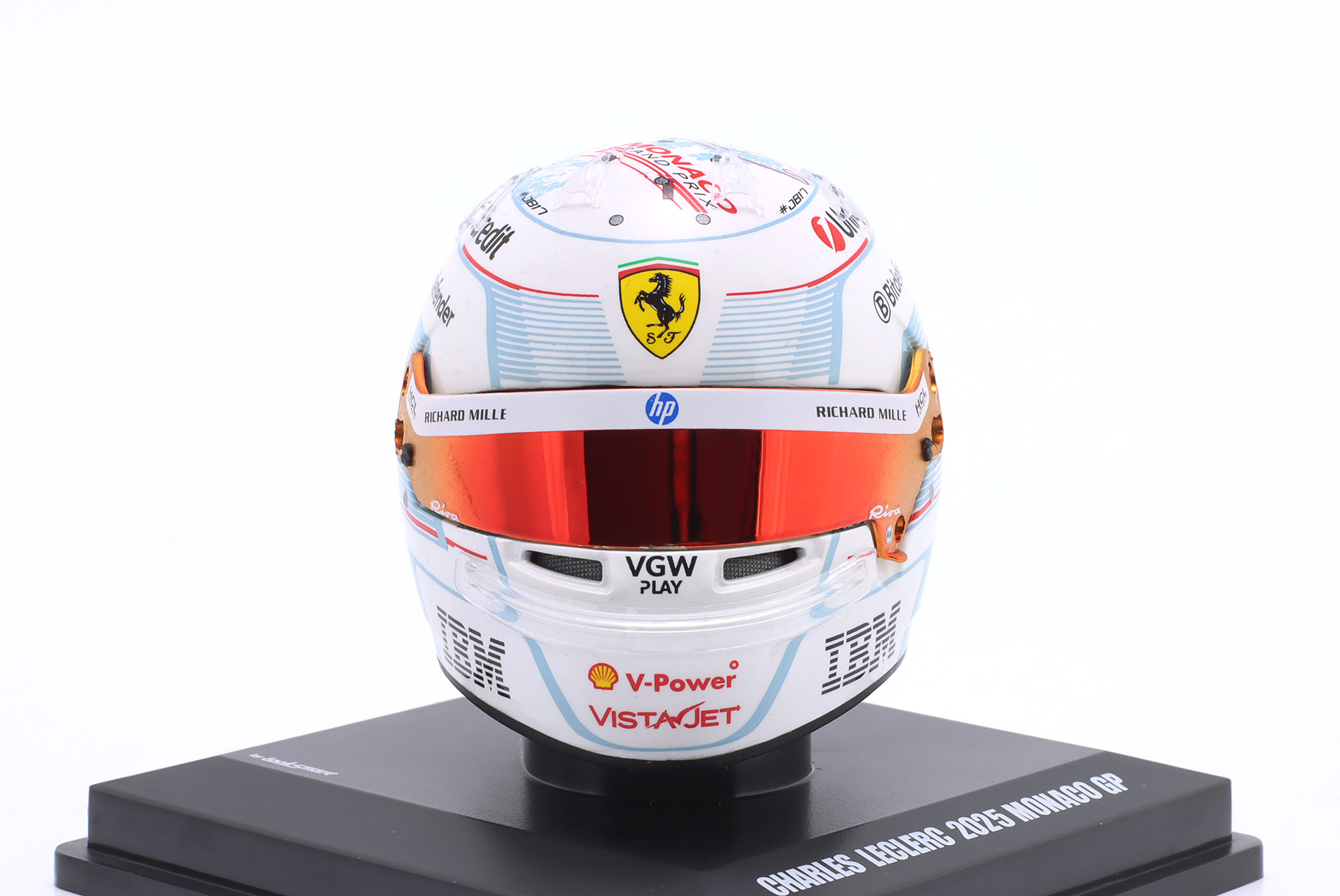 ШЛЕМ CHARLES LECLERC SCUDERIA FERRARI #16 2ND MONACO GP FORMULA 1 2025 / ШАРЛЬ ЛЕКЛЕР СКУДЕРИЯ ФЕРРАРИ 2 МЕСТО ГРАН-ПРИ МОНАКО ФОРМУЛА-1