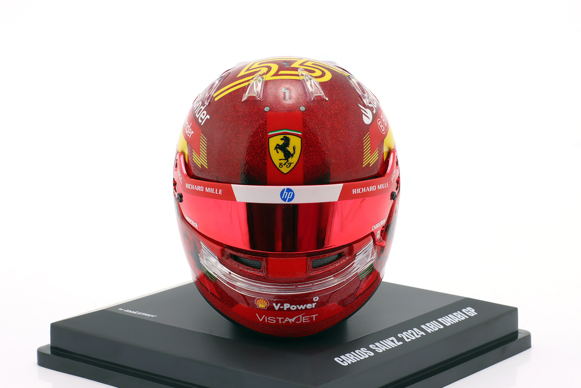 ШЛЕМ CARLOS SAINZ SCUDERIA FERRARI #55 2ND ABU DHABI GP FORMULA 1 2024 / КАРЛОС САЙНС СКУДЕРИЯ ФЕРРАРИ 2 МЕСТО АБУ-ДАБИ ГРАН-ПРИ ФОРМУЛА-1