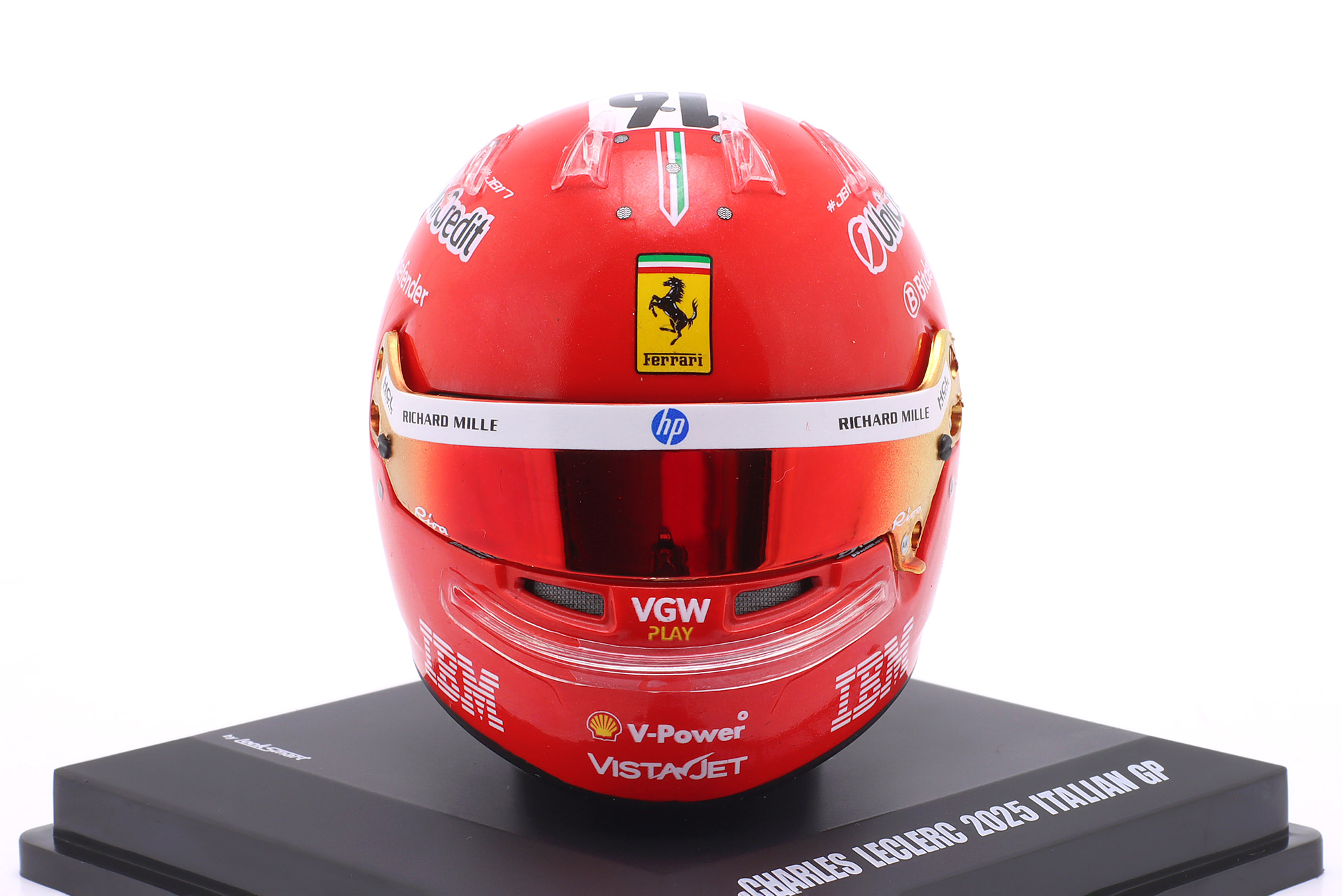 ШЛЕМ CHARLES LECLERC SCUDERIA FERRARI #16 4TH ITALIAN GP FORMULA 1 2025 / ШАРЛЬ ЛЕКЛЕР СКУДЕРИЯ ФЕРРАРИ 4 МЕСТО ГРАН-ПРИ ИТАЛИИ ФОРМУЛА-1