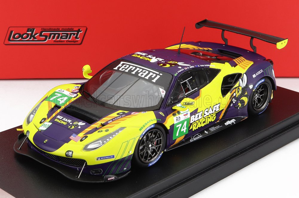 FERRARI 488 GTE EVO 3.9L TURBO V8 TEAM RILEY MOTORTSPORT N 74 24H LE MANS 2022 F.FRAGA - S.BIRD - S.VAN GISBERGEN, YELLOW PURPLE