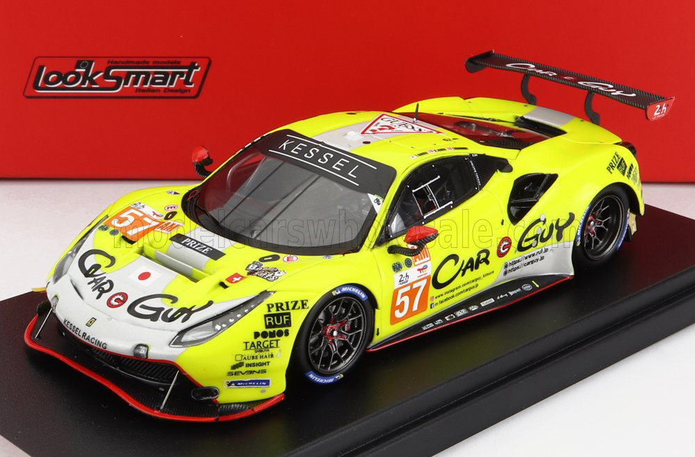 FERRARI 488 GTE EVO 3.9L TURBO V8 TEAM KESSEL RACING N 57 24H LE MANS 2022 T.KIMURA - F.SCHANDORFF - M.JENSEN, YELLOW SILVER