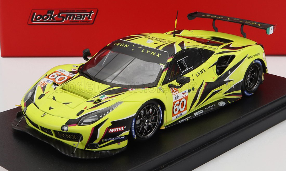 FERRARI 488 GTE EVO 3.9L TURBO V8 TEAM IRON LYNX N60 24H LE MANS (2022) C.SCHIAVONI - A.BALZAN - R.GIAMMARIA, YELLOW BLACK