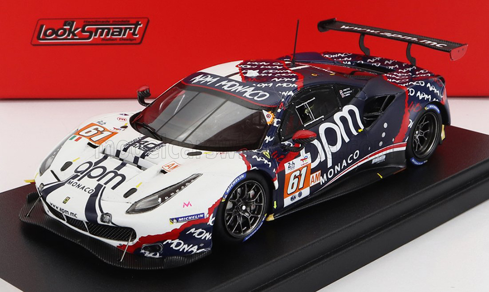 FERRARI 488 GTE EVO 3.9L TURBO V8 TEAM AF CORSE N61 24H LE MANS (2022) L.PRETTE - C.GRUNEWALD - V.ABRIL, WHITE BLUE