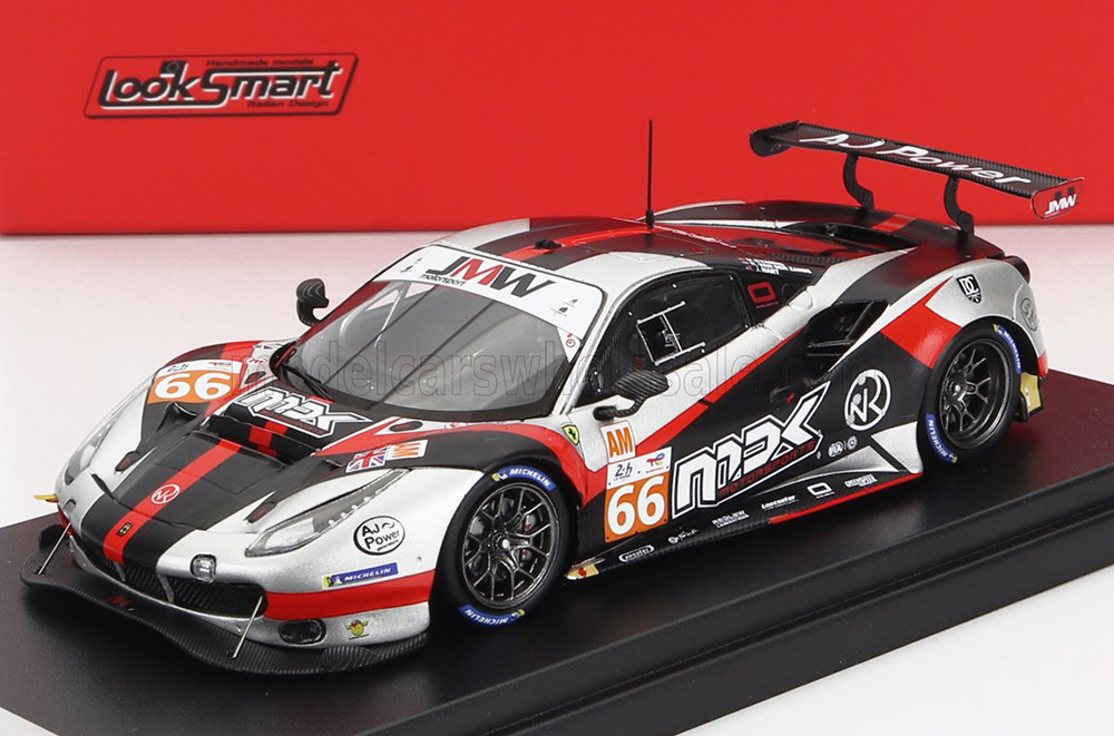 FERRARI 488 GTE EVO 3.9L TURBO V8 TEAM JMW MOTORTSPORT N66 24H LE MANS (2022) R.VAN DER ZANDE - M.KVAMME - J.HART, SILVER BLACK RED