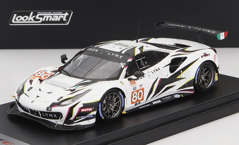 FERRARI 488 GTE EVO 3.9L TURBO V8 TEAM IRON LYNX N 80 24H LE MANS (2022) M.CRESSONI - G.FISICHELLA - R.HEISTAND, WHITE BLACK