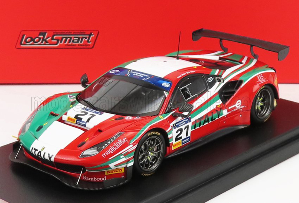 FERRARI 488 GT3 ITALY TEAM N 21 8H FIA MOTORSPORT GAMES GT CUP VALLELUNGA 2019 GIANLUCA RODA - GIORGIO RODA, RED ITALIAN FLAG