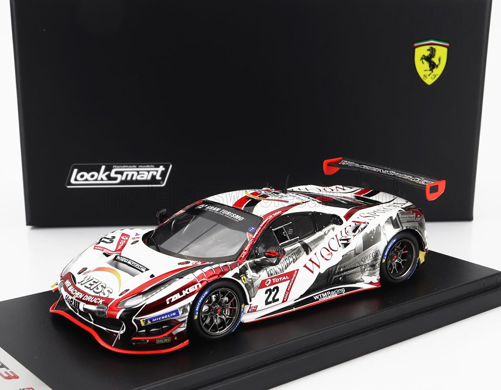 FERRARI 488 GT3 EVO 3.9L TURBO V8 TEAM WTM PHOENIX RACING N22 24H NURBURGRING (2021) INDY DONTJE - DANIEL KEILWITZ - JOCHEN KRUMBACH - GEORG WEISS, WHITE RED BLACK