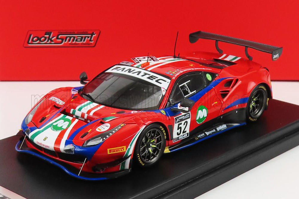 FERRARI 488 GT3 EVO TEAM AF CORSE N 52 2ND PRO-AM CLASS 24H SPA 2021 A.BERTOLINI - J.WARTIQUE - L.MACHIELS - A.ROVERA, RED BLUE