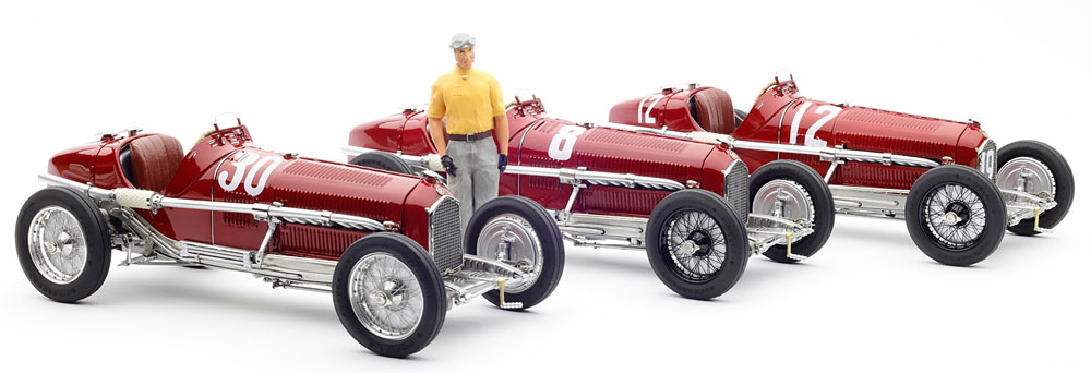 ALFA ROMEO TIPO B (P3) SET WITH 3 MODELCARS 1932