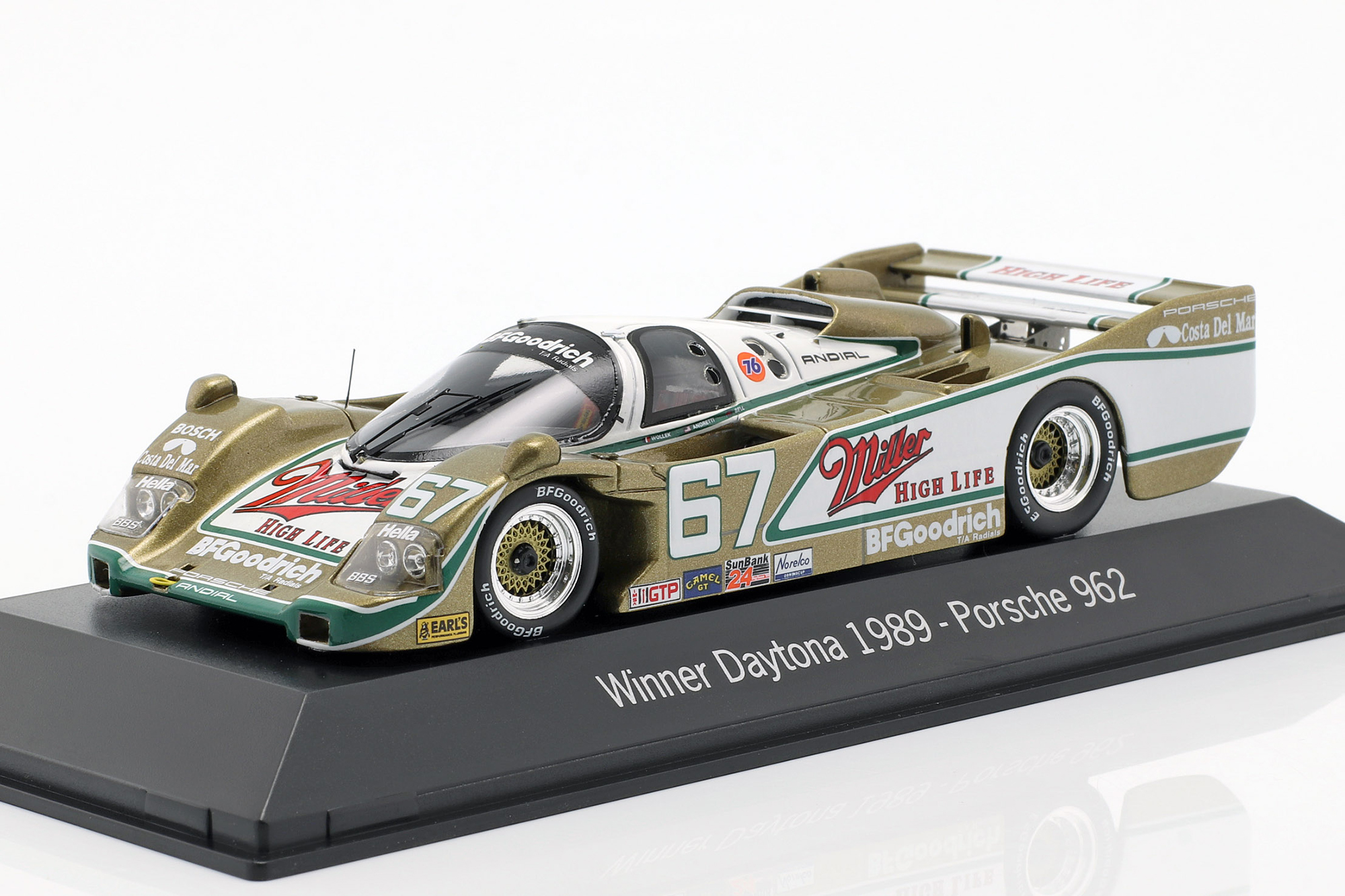 PORSCHE 962 #67 WINNER 24H DAYTONA 1989 WOLLEK, BELL, ANDRETTI / ПОРШЕ 962 ПОБЕДИТЕЛЬ 24 ЧАСА ДАЙТОНА ВОЛЛЕК БЕЛЛ АНДРЕТТИ