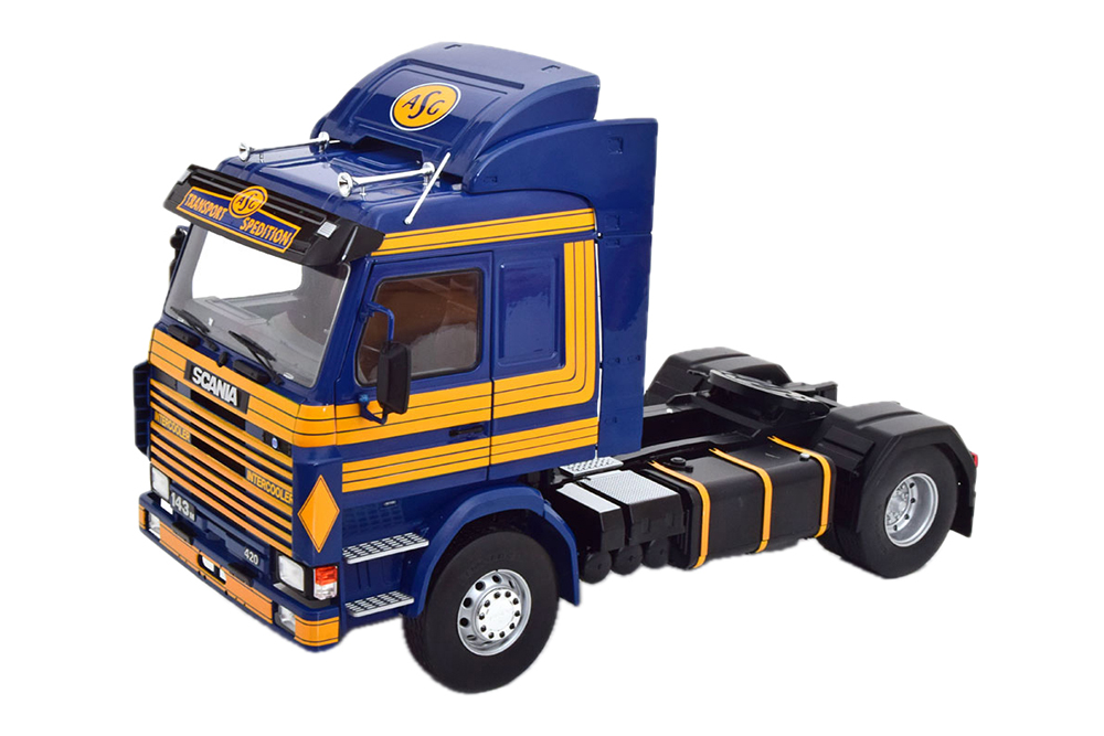 SCANIA 143 TOPLINE "ASG" 1987 DARK BLUE/YELLOW