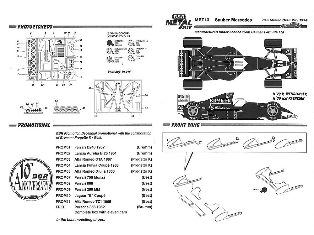 SAUBER MERCEDES C13 1994 / МЕРСЕДЕС САУБЕР К13 1994 1:43