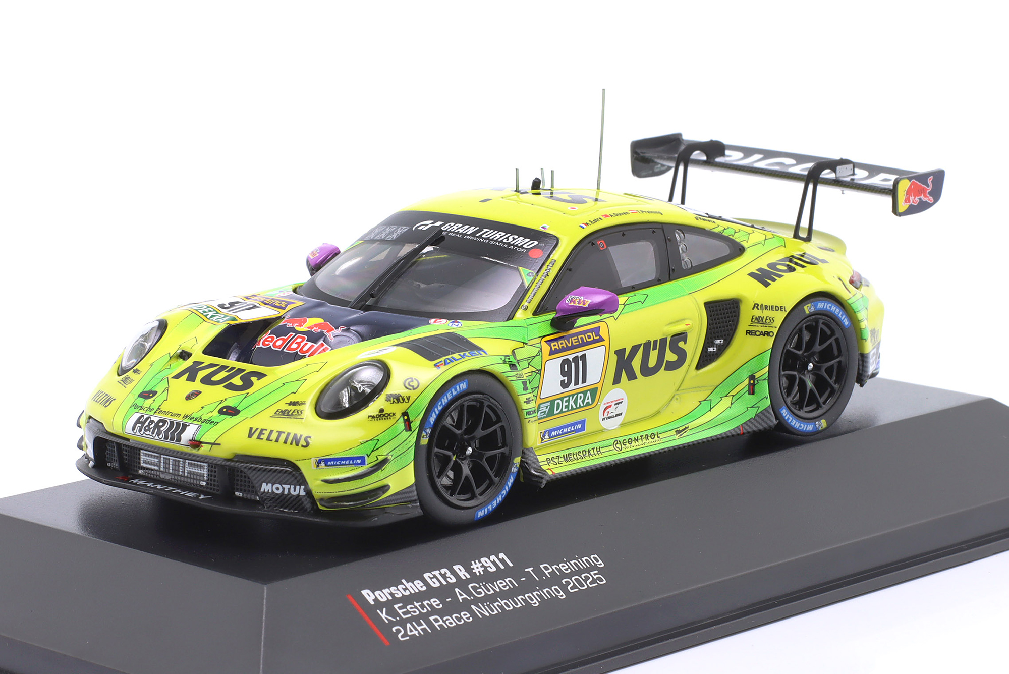 PORSCHE 911 GT3 R #911 2ND 24H NÜRBURGRING 2025 MANTHEY GRELLO 1:43 / ПОРШЕ 911 ГТ3 2 МЕСТО 24 ЧАСА НЮРБУРГРИНГ MANTHEY ГРЕЛЛО