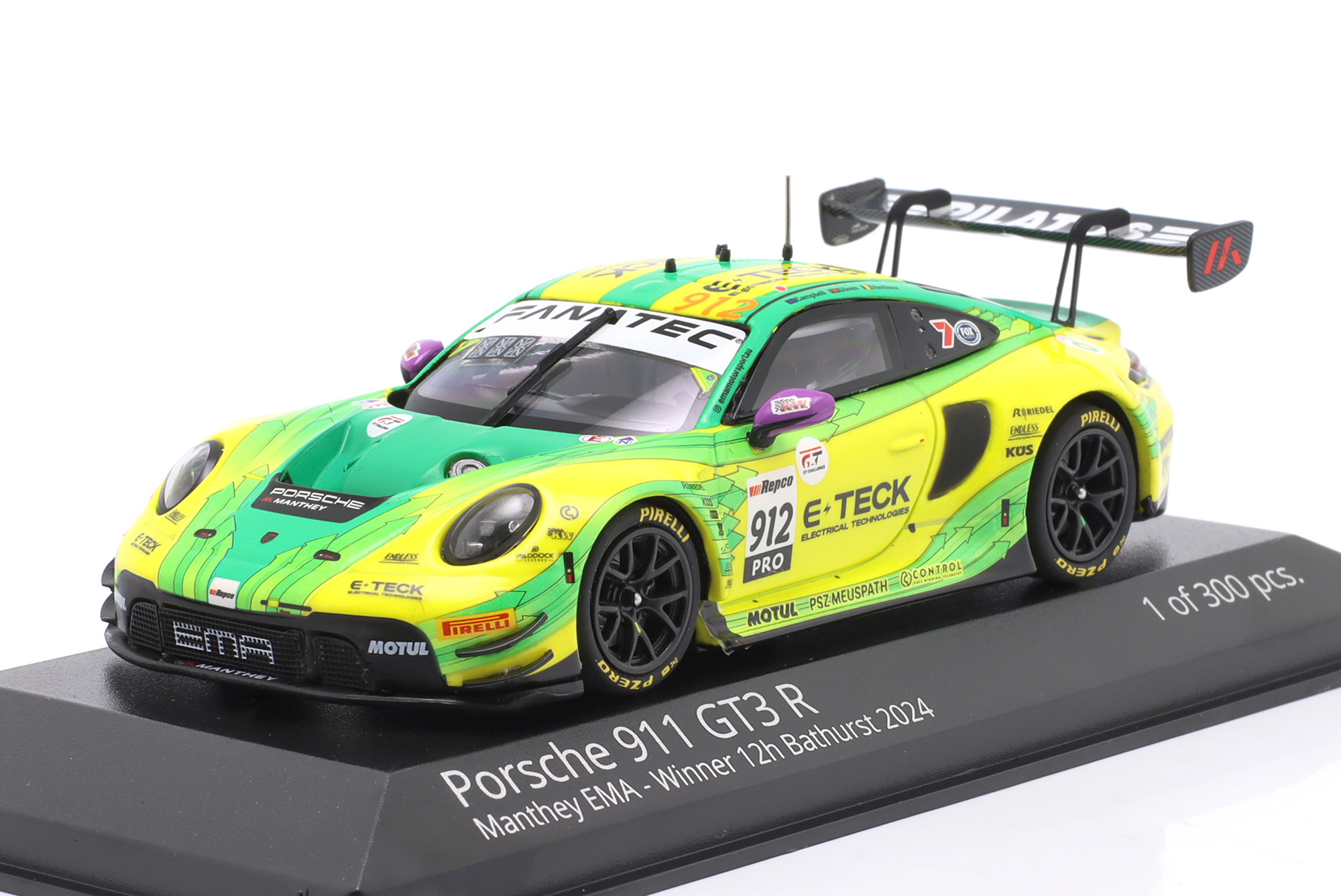 PORSCHE 911 GT3 R #912 WINNER 12H BATHURST 2024 MANTHEY GRELLO / ПОРШЕ 911 GT3 R №912 ПОБЕДИТЕЛЬ ГОНКИ 12 ЧАСОВ БАТЕРСТА 2024 КОМАНДА MANTHEY GRELLO