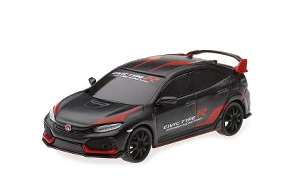 HONDA CIVIC TYP R FK8 CUSTOMER RACING STUDY 2017 FLATBLACK RED (ДЛИНА МОДЕЛИ 6-10 СМ)