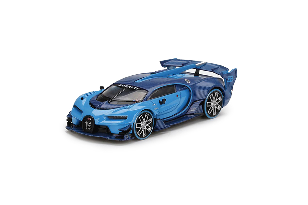 BUGATTI VISION GRAN TURISMO BLUE MIJO / БУГАТТИ ВИЖН ГРАН ТУРИЗМО СИНЕЕ ПРОСО (ДЛИНА МОДЕЛИ 6-10 СМ)