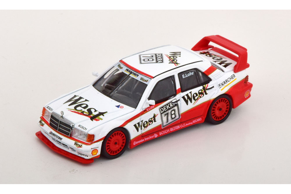 MERCEDES BENZ 190E 2.5 16V EVO2 TEAM WEST AMG N 78 LHD DTM SEASON (1991) E.LOHR, WHITE RED (ДЛИНА МОДЕЛИ 6-10 СМ)